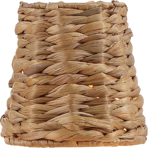 Miniatura 2 de Aspen Creative 51008-2, pantalla de lámpara de araña con clip, jacinto de agua natural, parte superior de 3 pulgadas x 4 pulgadas inferior x 4