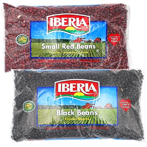 Iberia Frijoles negros, 4 libras y frijoles rojos pequeños Iberia, 4 libras. Paquete