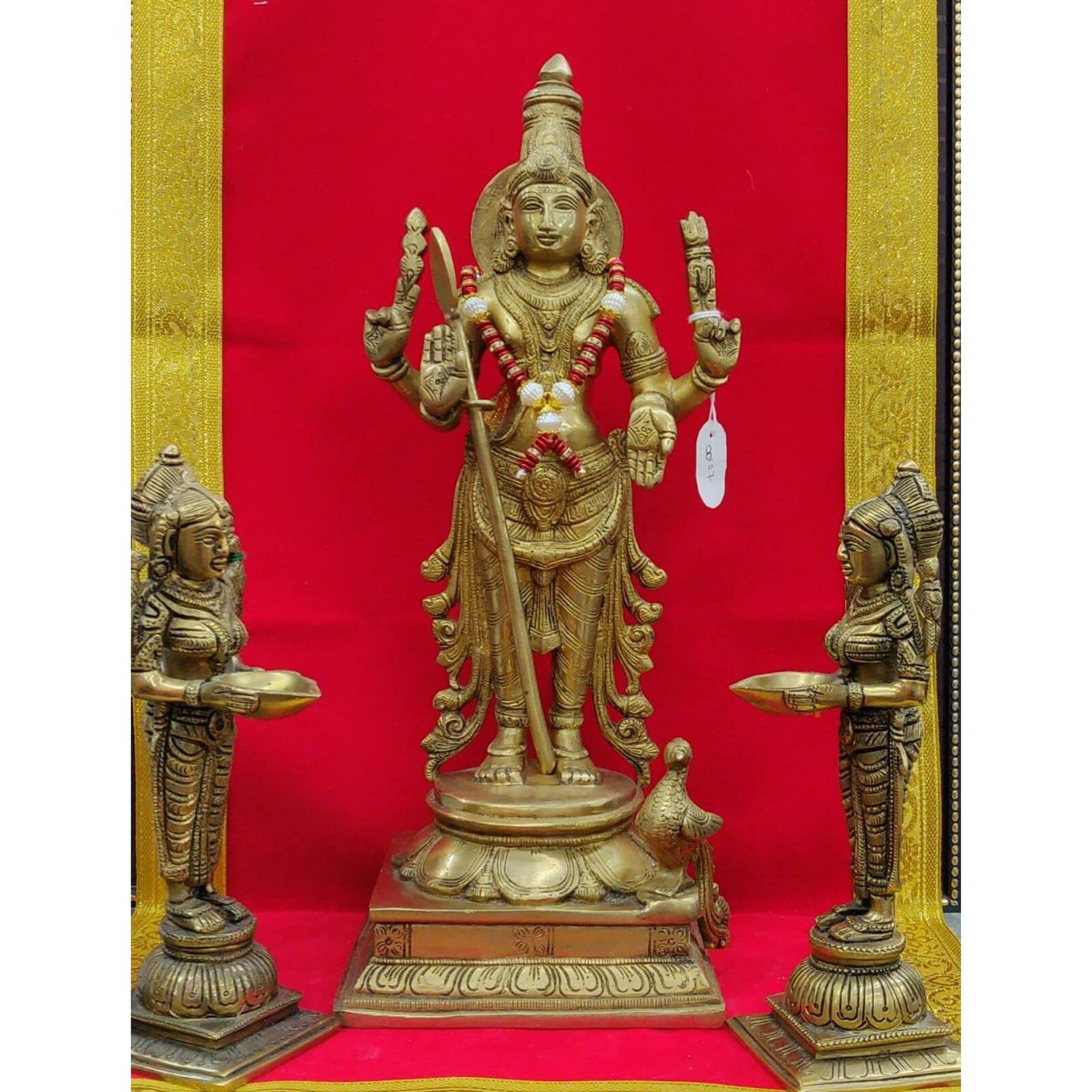 Buy AtoZ India Cart Lord Murugan Statue Karthikeya Brass Statue Murugan