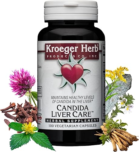 Kroeger Herb Candida Cuidado del Hígado - 100 Cápsulas Vegetarianas