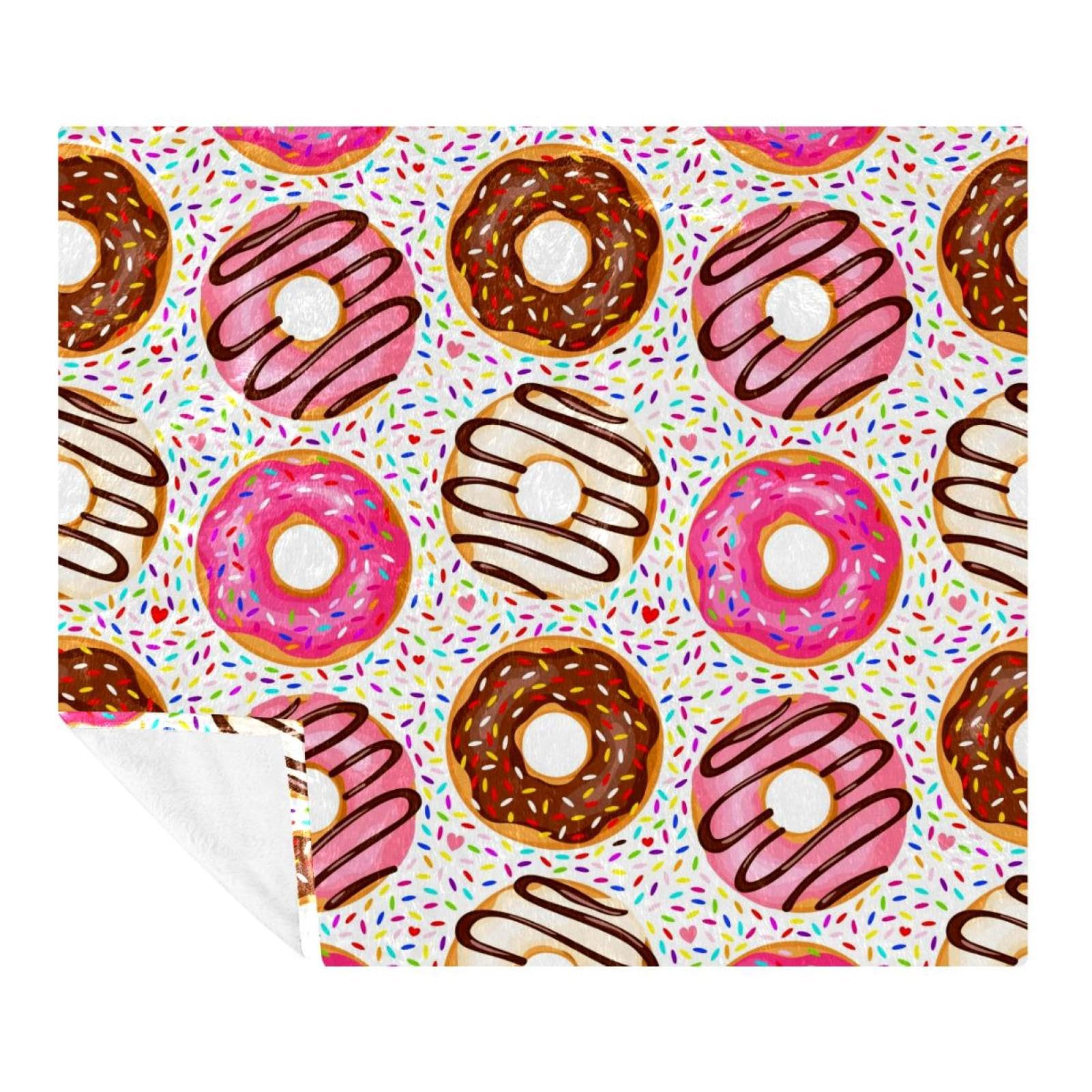 Couverture beignets chocolat 150x130 en microfleece pour toute la famille
