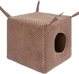 Niteangel Ferret Cozy Swing Hammock - Hanging Beds for Ferrets Rats Chinchilla Sugar Gliders or Other Small Animals (Chocolate)