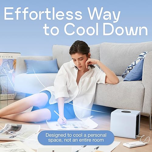 Miniatura 8 de Ventilador de refrigeración para escritorio y automóvil - Enfriador de aire evaporativo portátil para campamento - Ventilador de hielo pequeño