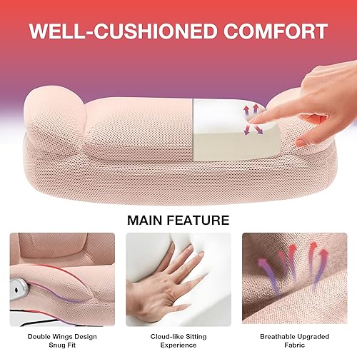 Miniatura 13 de Silla de oficina grande y alta de tela, 400 libras, silla de escritorio ejecutiva resistente con asiento extra ancho, silla ergonómica de cuero con