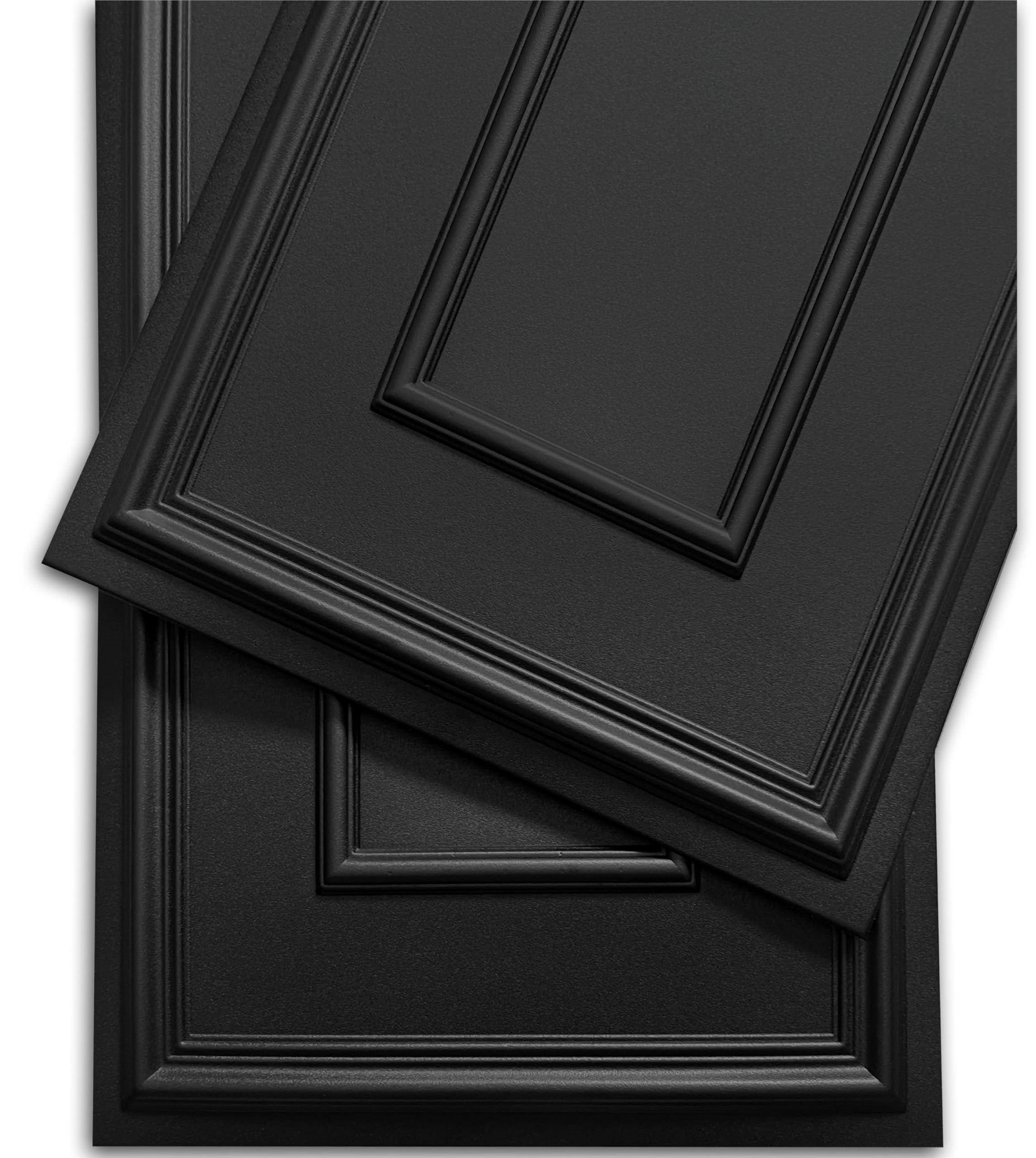 DECCART - Panele ścienne 100x50 cm - Panele ścienne - Panele - Okładziny ścienne wewnętrzne, okładziny sufitowe, Panel styropianowy, panele ścienne 3D - wzór Boazerie XL Black - 24 sztuki (12 m²)