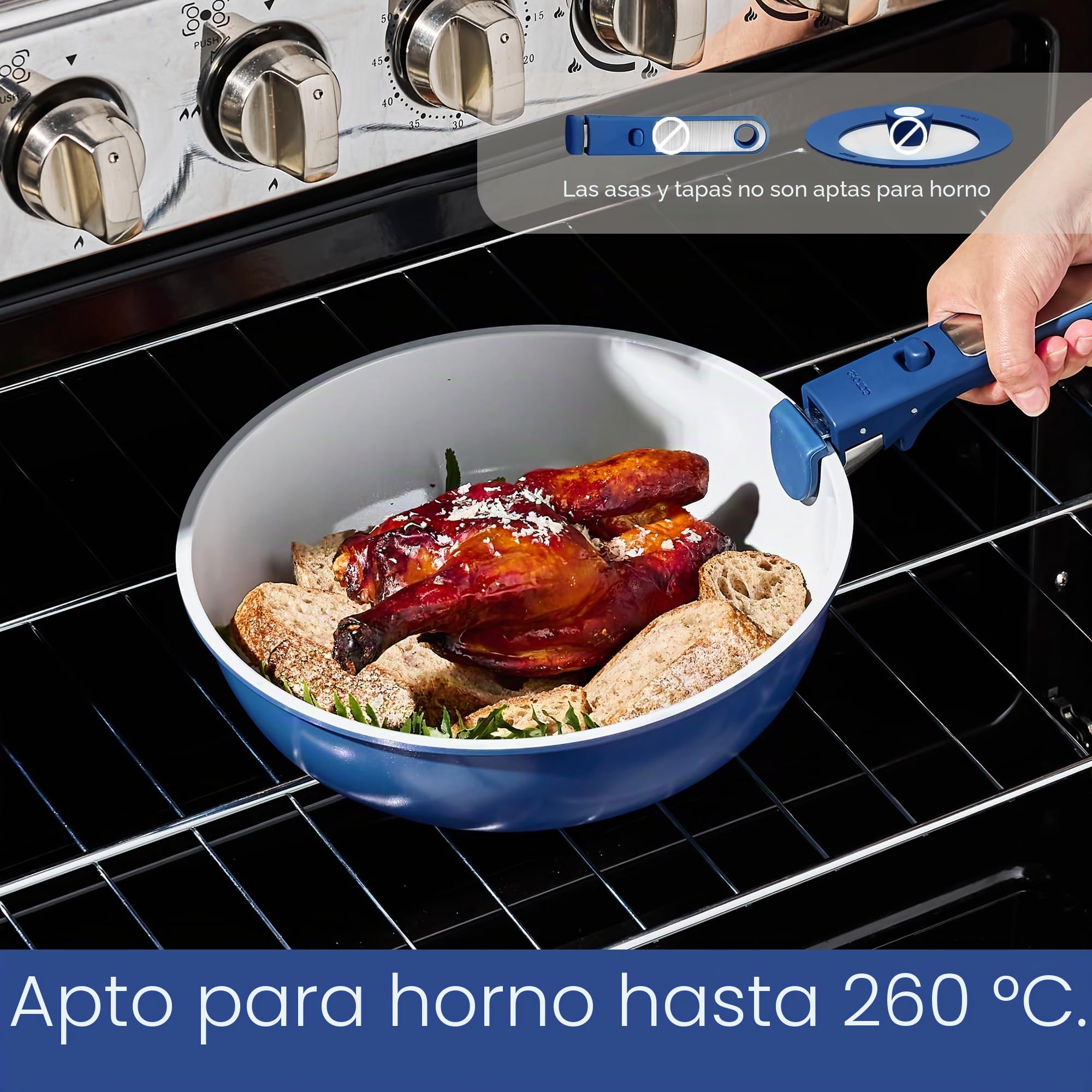 CAROTE Juego de 25 utensilios de cocina de cerámica, juego de ollas y sartenes antiadherentes, juegos de utensilios de cocina de inducción, juego de utensilios de cocina antiadherentes para RV con