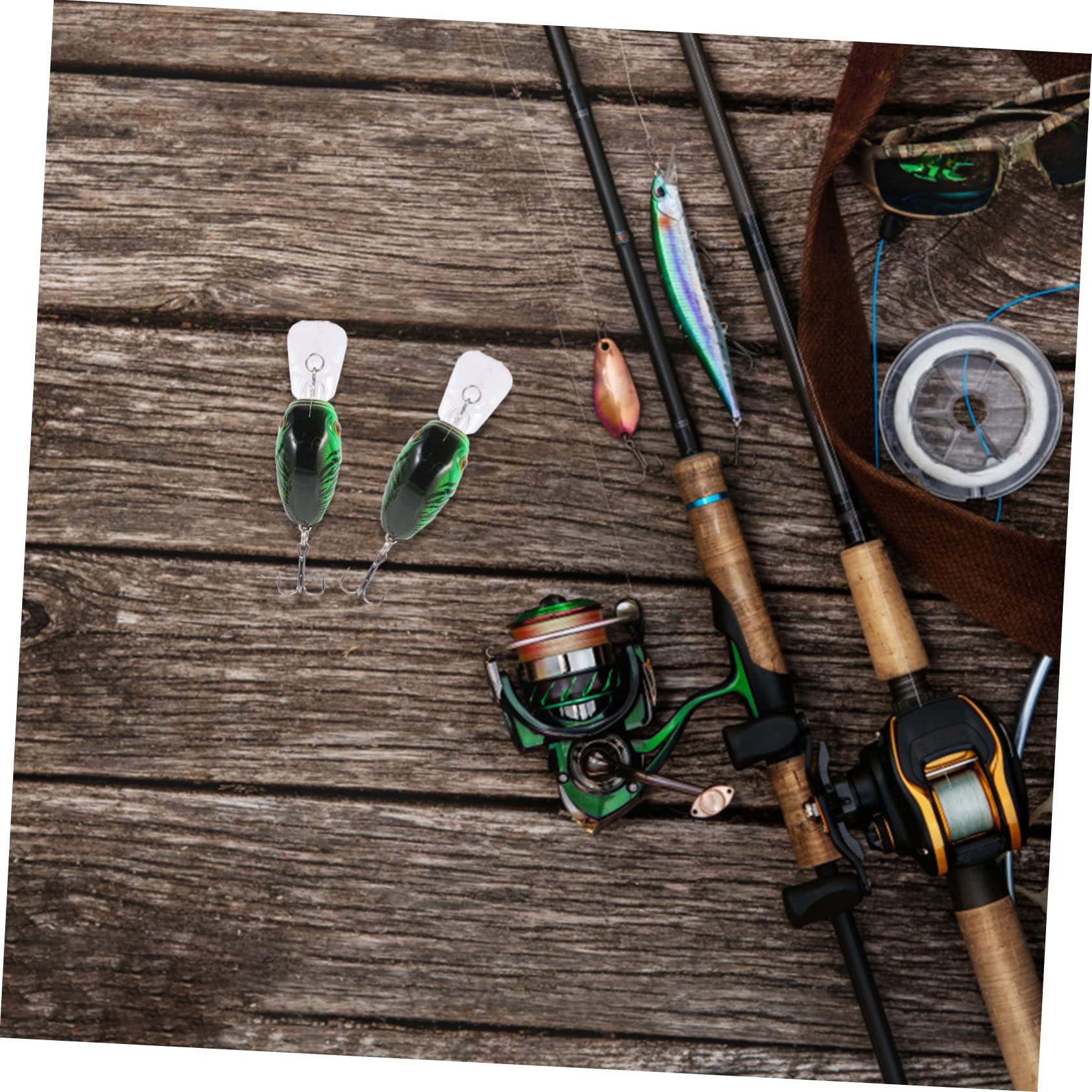 WOONEKY Faux appâts de pêche simulés swimbait gabarits de pêche filateurs de pêche Outil de pêche appât de pêche résistant à l'usure appâts de pêche de Simulation Abdos Green