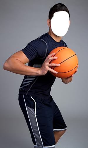 Montagem da foto do basquete