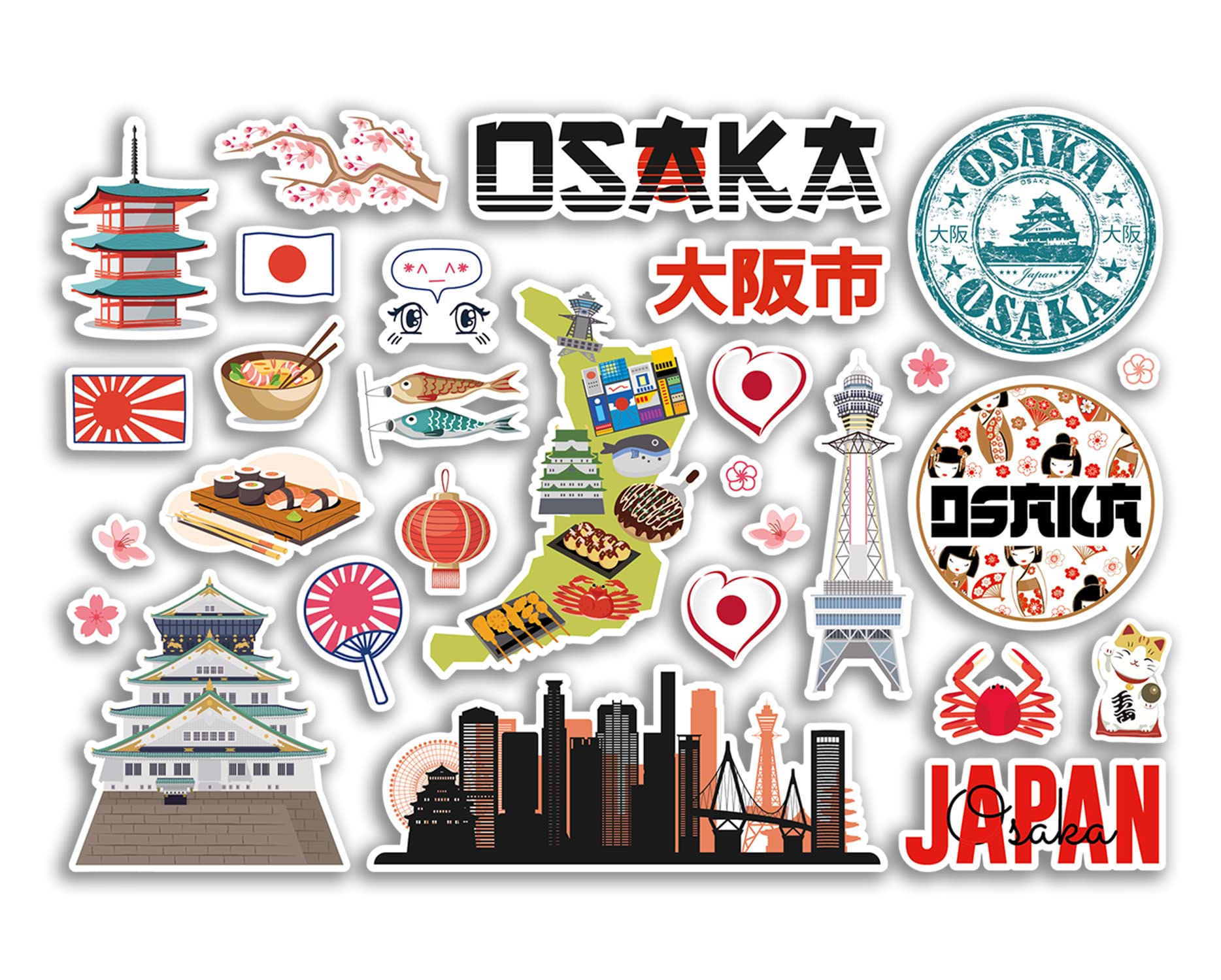 Adesivo In Vinile Giapponese - 13x6cm, Autocollante Per Decorazioni, Rosso - Foto 3