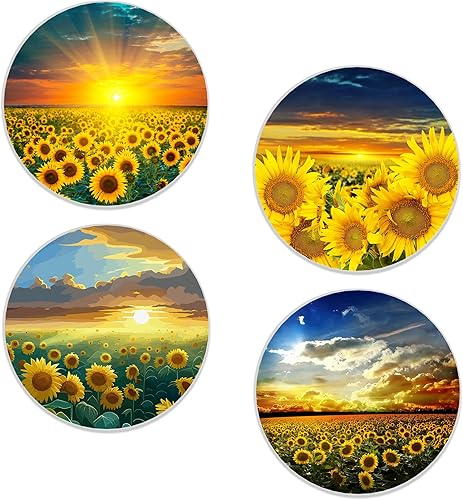 Miniatura 11 de Juego de 4 posavasos de mármol verde, redondos, absorbentes, de cerámica, con base de corcho, bonitos posavasos para decoración del hogar, regalos