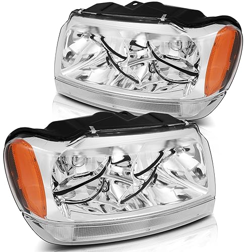 Headlight Assembly Fit For Jeep Grand Cherokee 1999-2004 Driver and
