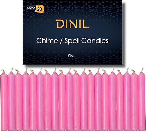 Dinil Juego de 20 velas de hechizo negro y campanilla  Mini velas cónicas prémium para rituales, oración, cumpleaños, meditación, altar, hechizos,