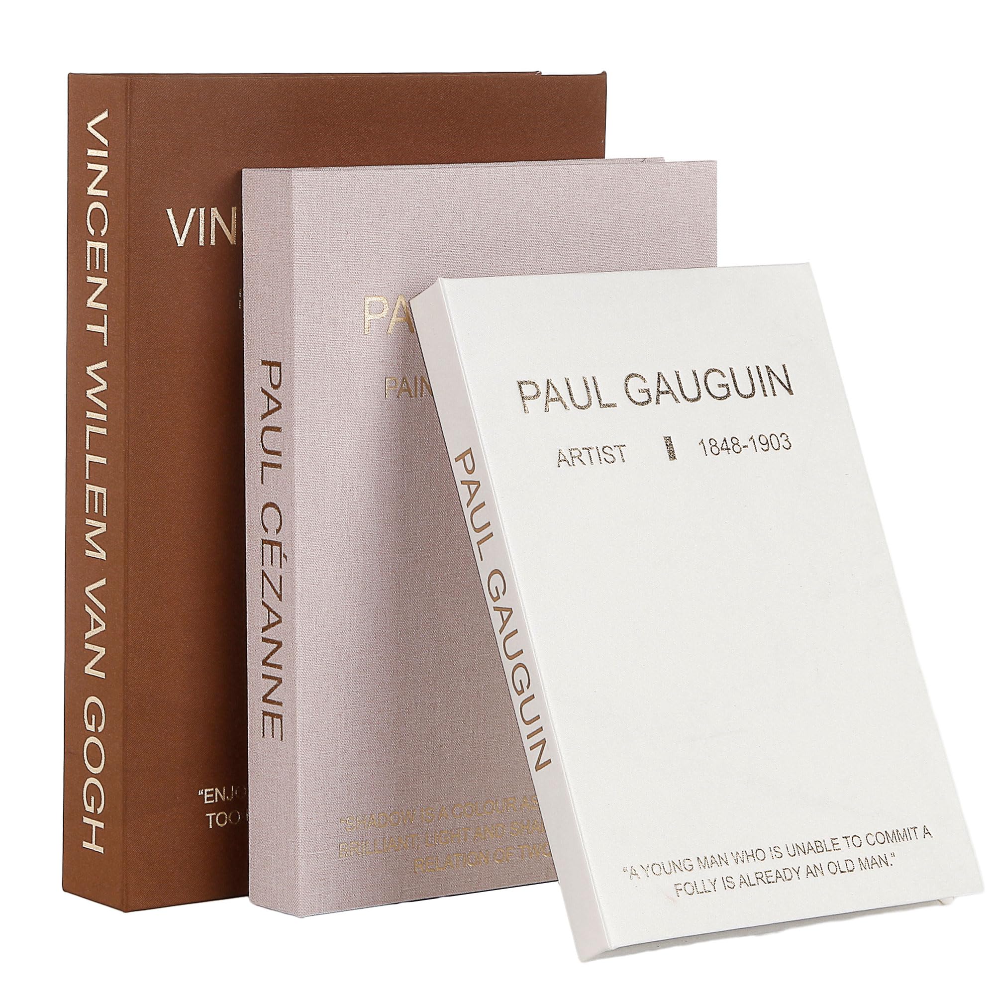 Libros decorativos de lino, juego de 3 cajas de lino sintético que mejoran tu mesa auxiliar, estantería o decoración de manto, lib