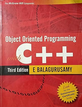 Object Oriented Programming with C++ 3rd edition by E Balagurusamy : E ...