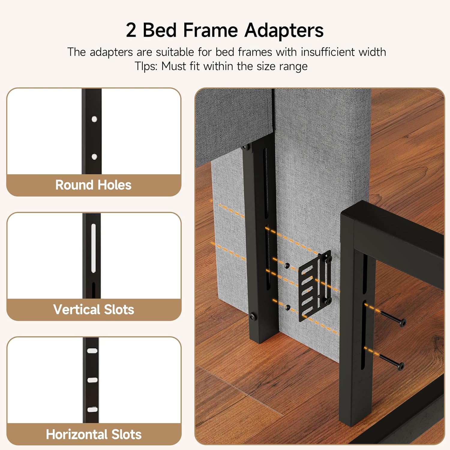 Queen Size Headboard with Charging Station, Ergonomic Upholstered Linen Headboards Only, Wingback Wood Bed Head Board with Storage Pocket, Bed Frame Adapters, Light Grey