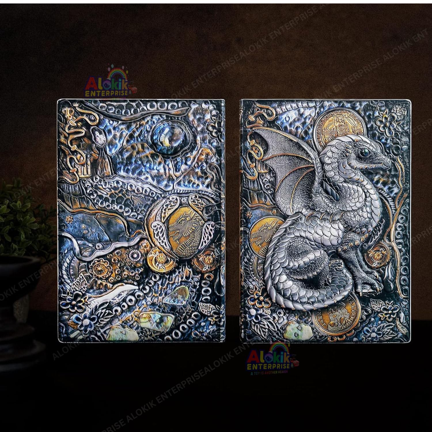 Worshiper3D Vintage Dragon DND Journal Writing Notebook,3D Dragon Embossed Leather Notebook Travel Journal With 200 Pages A5 Journal Diary Writing Valentines Anniversary Birthday Gifts for Men Women 4