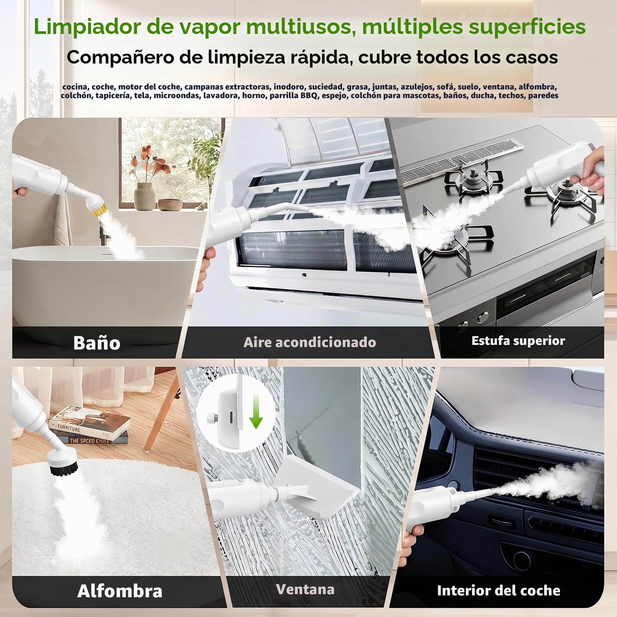 Vaporeta Limpieza Hogar Limpiador a Vapor Para Casa Steam Cleaner Maquina de Vapor Limpieza Maquina Vapor Limpieza Mopa Vapor 2000w, 5bar Para Campanas Extractoras, Cocinas, Juntas de Azulejos