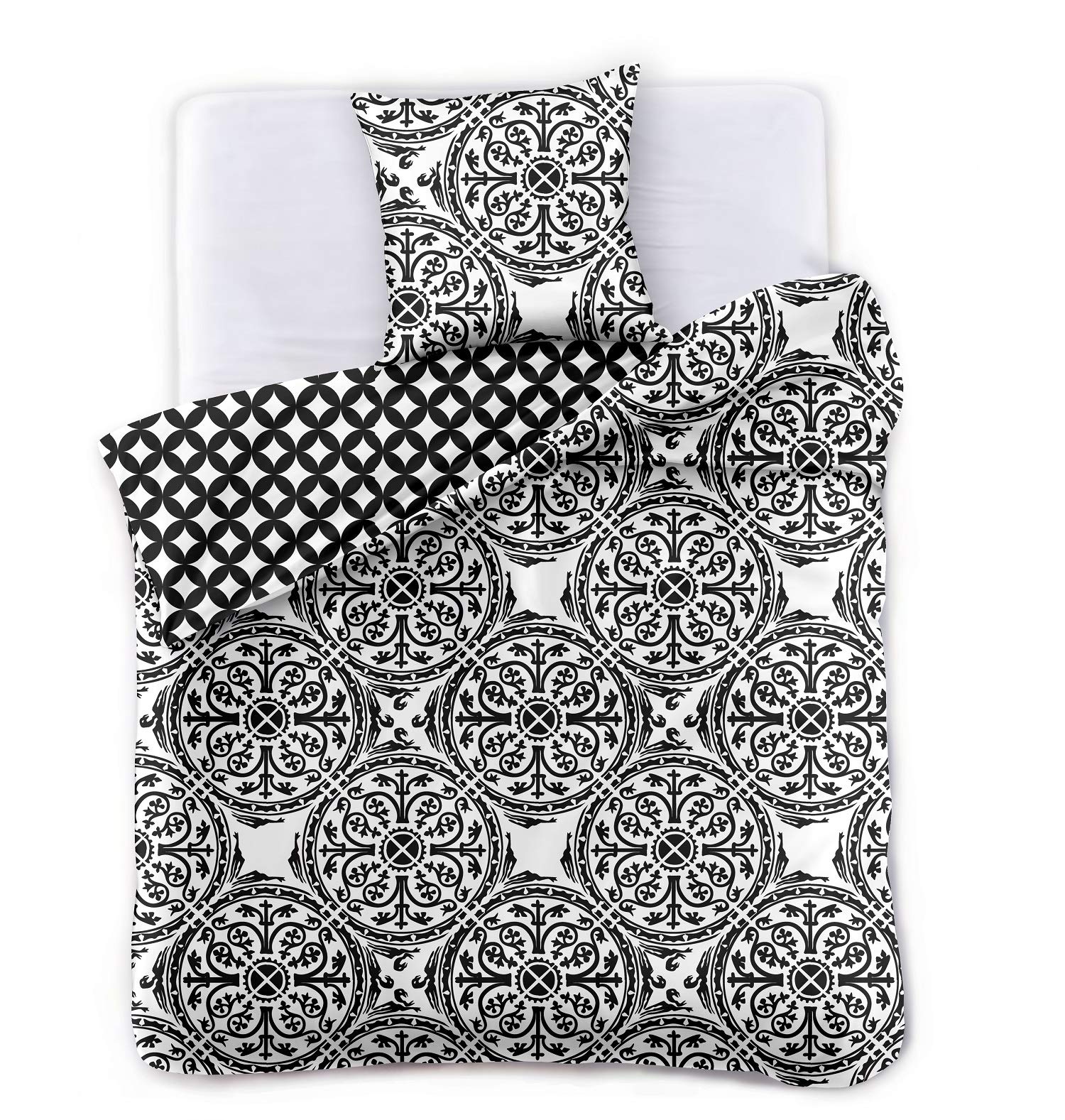 DecoKing Biancheria da Letto 200x200 cm 2 Federe 50x75