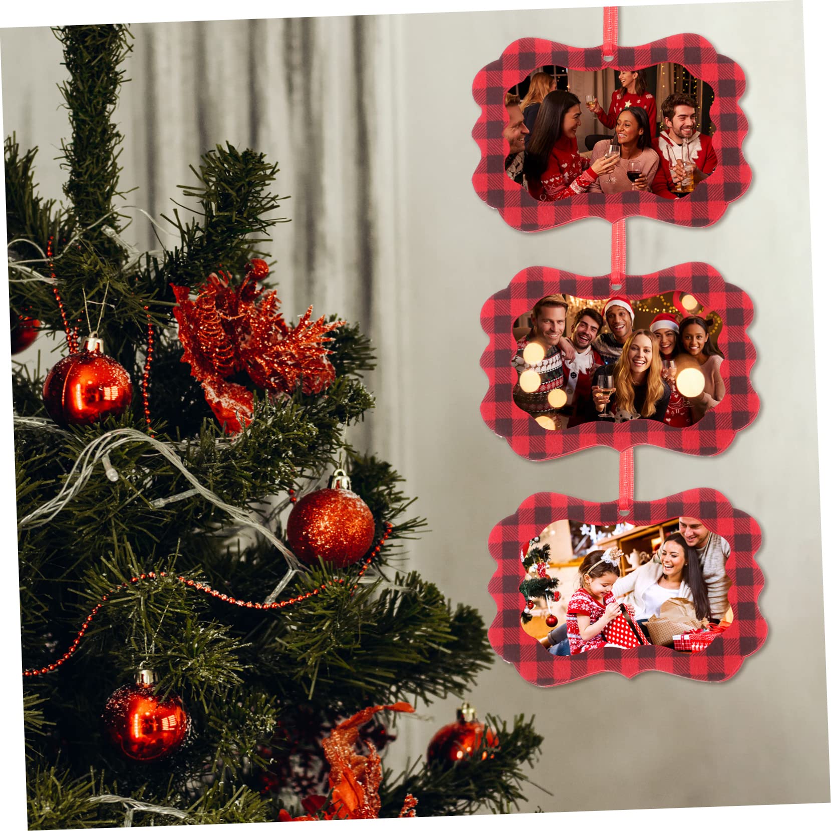 ABOOFAN 4 Juegos De Colgantes Para Árbol De Navidad De Fieltro Para Decorar Fotos 12 Unidades X 4