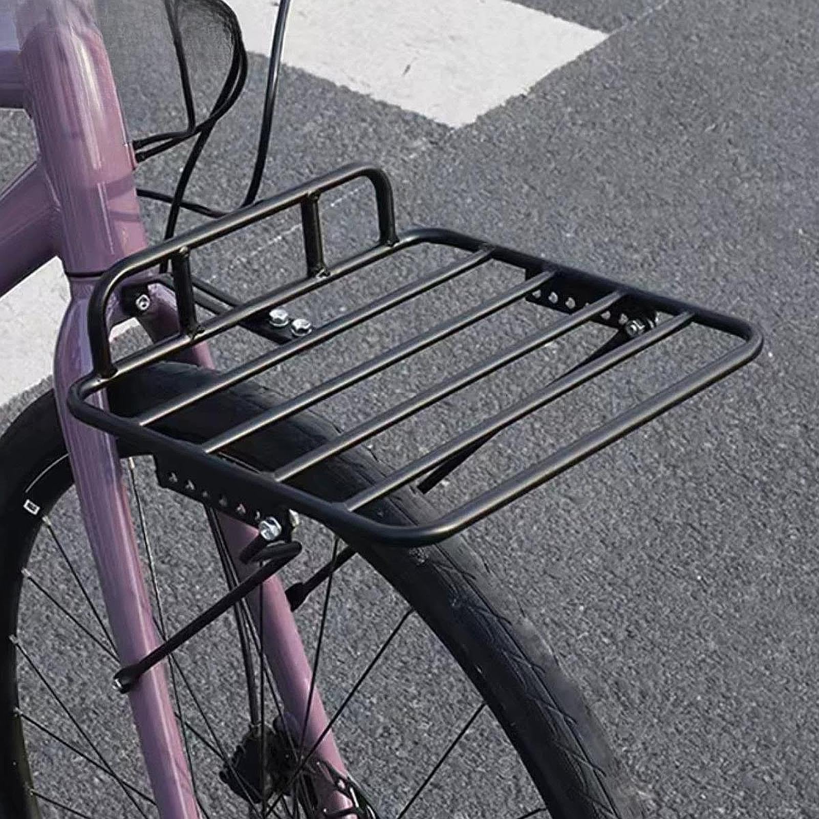 Portapacchi Anteriore per Bicicletta, Pratico, di Ricambio, Resistente, con Staffe, Accessori, Portapacchi