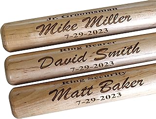 My Personal Memories, Custom Personalized Mini Baseball Bat - Ring Bearer Groomsmen - Monogrammed and Engraved
