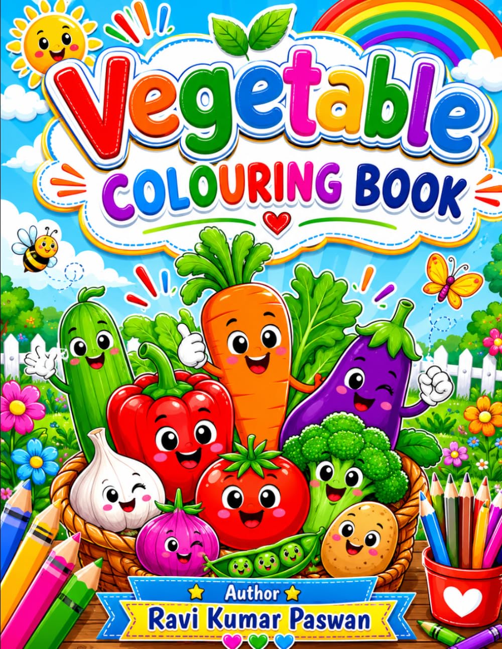 Vegetable Coloring Book for Kids Ages 3–6: Fun and Easy Vegetable Illustrations for Toddlers and Preschoolers | Simple Coloring Pages to Encourage Creativity, Learning, and Fine Motor Skills