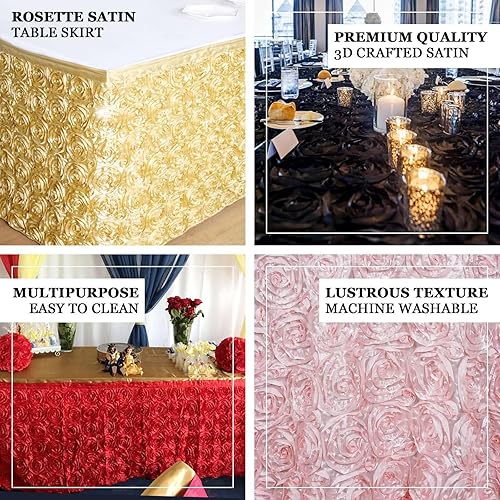 Miniatura 6 de Efavormart - Falda de mesa roseta negra de 17 pies