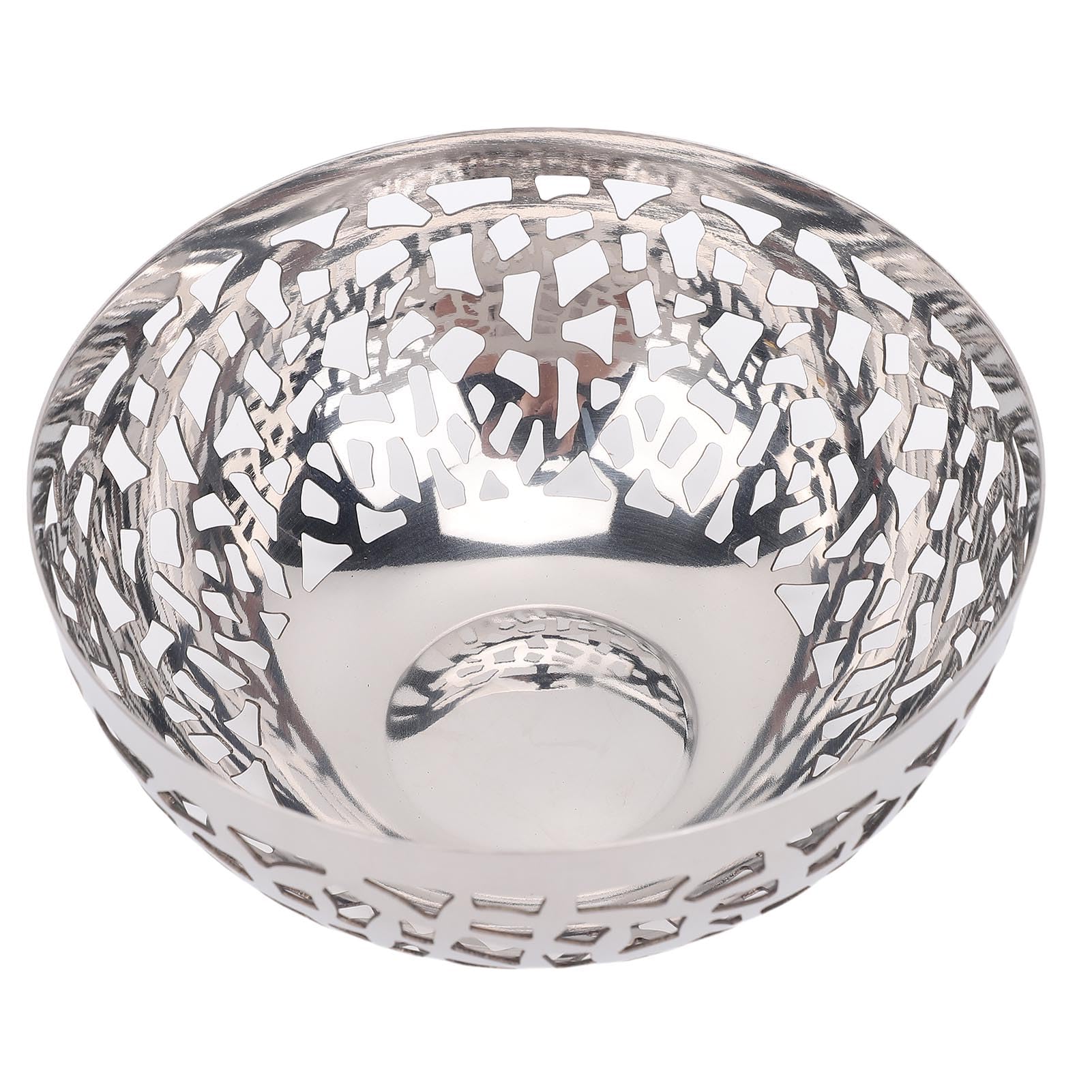SIXRUN Ciotola per Frutta in Acciaio Inox, Cestino per Frutta Moderno Grande Portafrutta Decorativo per Casa, Ufficio, Picnic, Festa (22 cm)