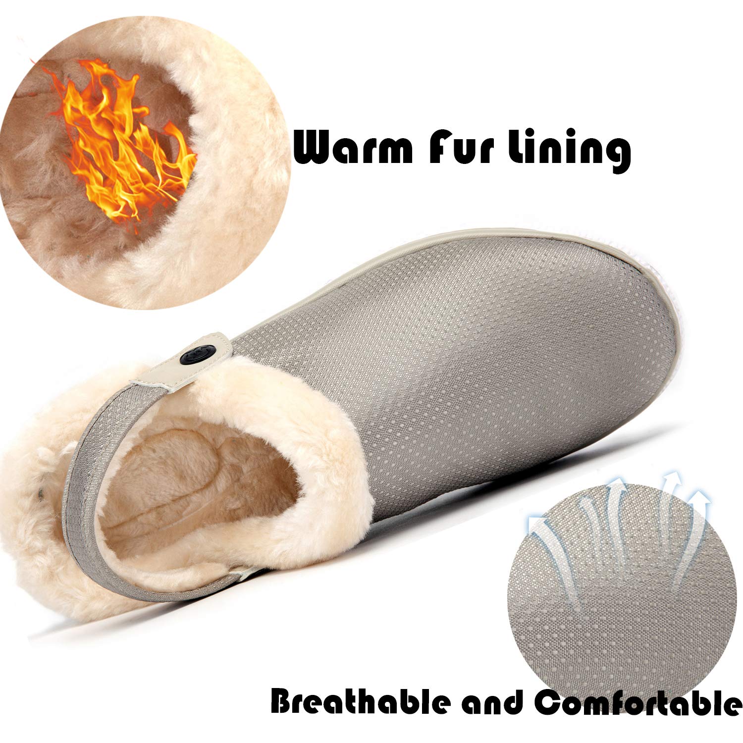 Pantofole Uomo Donna Pantofola Invernali Calde Pelliccia Scarpe da Giardino Ciabatte da Casa Zoccoli e Sabot Comode 36-48