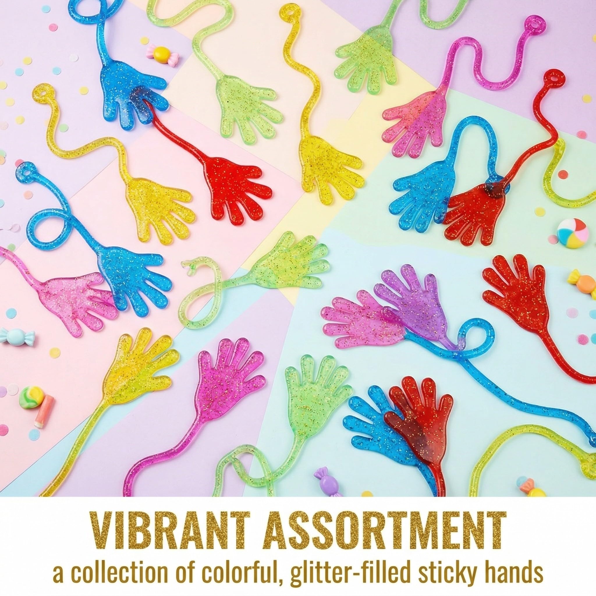 20 Pezzi Colorato Sticky Hands Giocattoli, Mani appiccicose per Bambini, Giocattoli per Feste, Giocattoli di Decompressione per Ragazze e Ragazzi, Colori Casuali