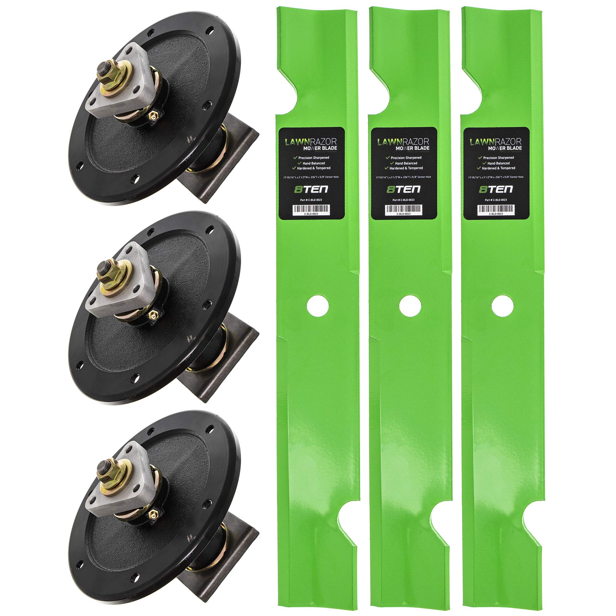 Amazon.com : 8TEN Deck Blade Spindle Kit Set Combo 52 inch for