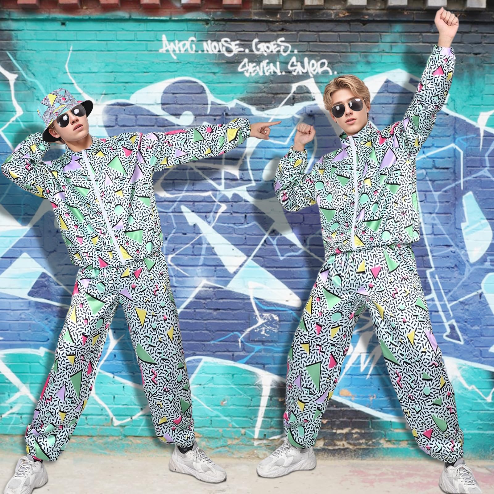 Chándal retro de los años 80 y 90 Chaqueta de Hip Hop Accesorios de Discoteca Rompevientos para Hombres y Mujeres Carnaval Fiesta de Halloween Cosplay