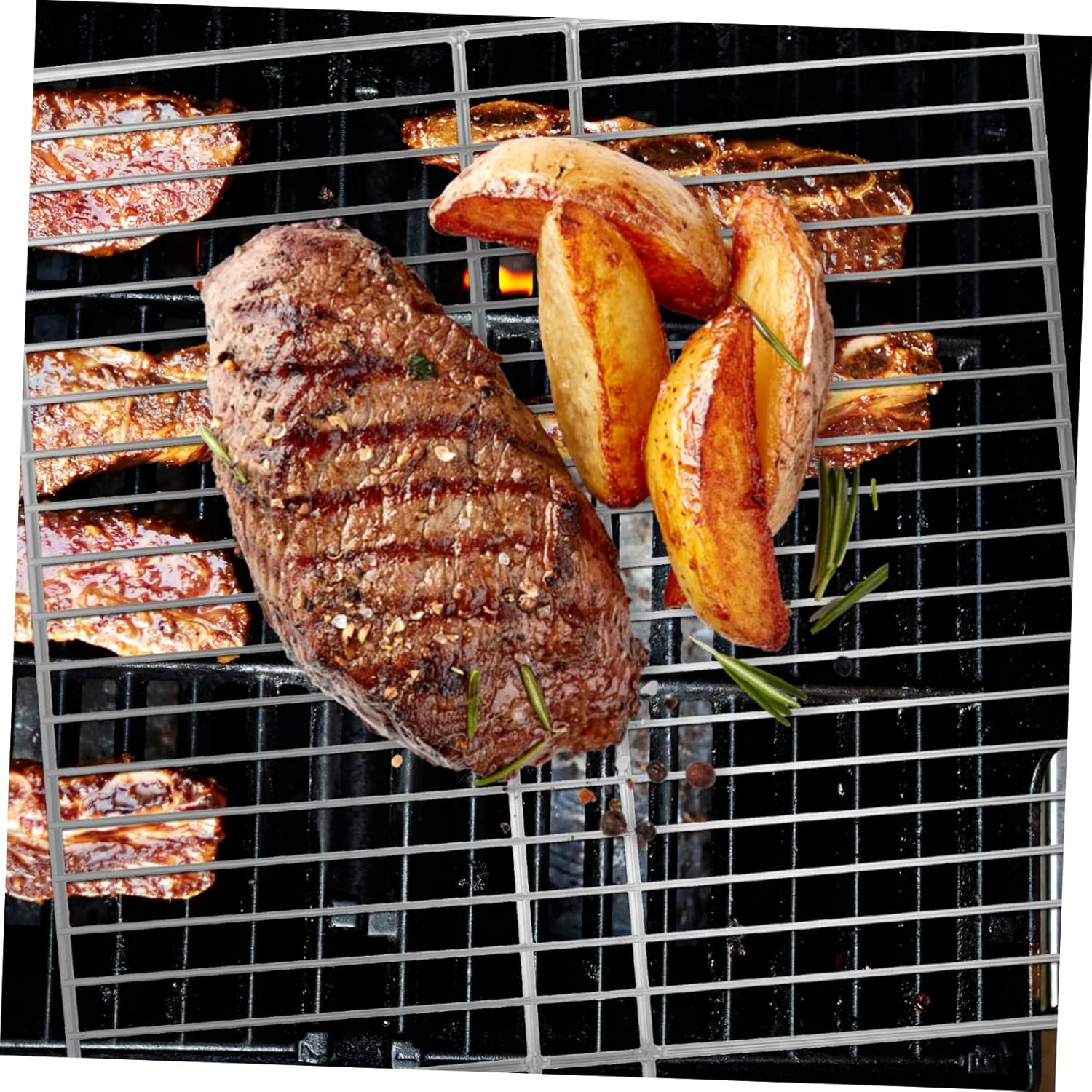 Outdoor Bbq Fish Grill Net Metal Mesh for Beef and Vegetables Grilling Rack for Camping and Picnics Easy to Clean for Outdoor Grilling