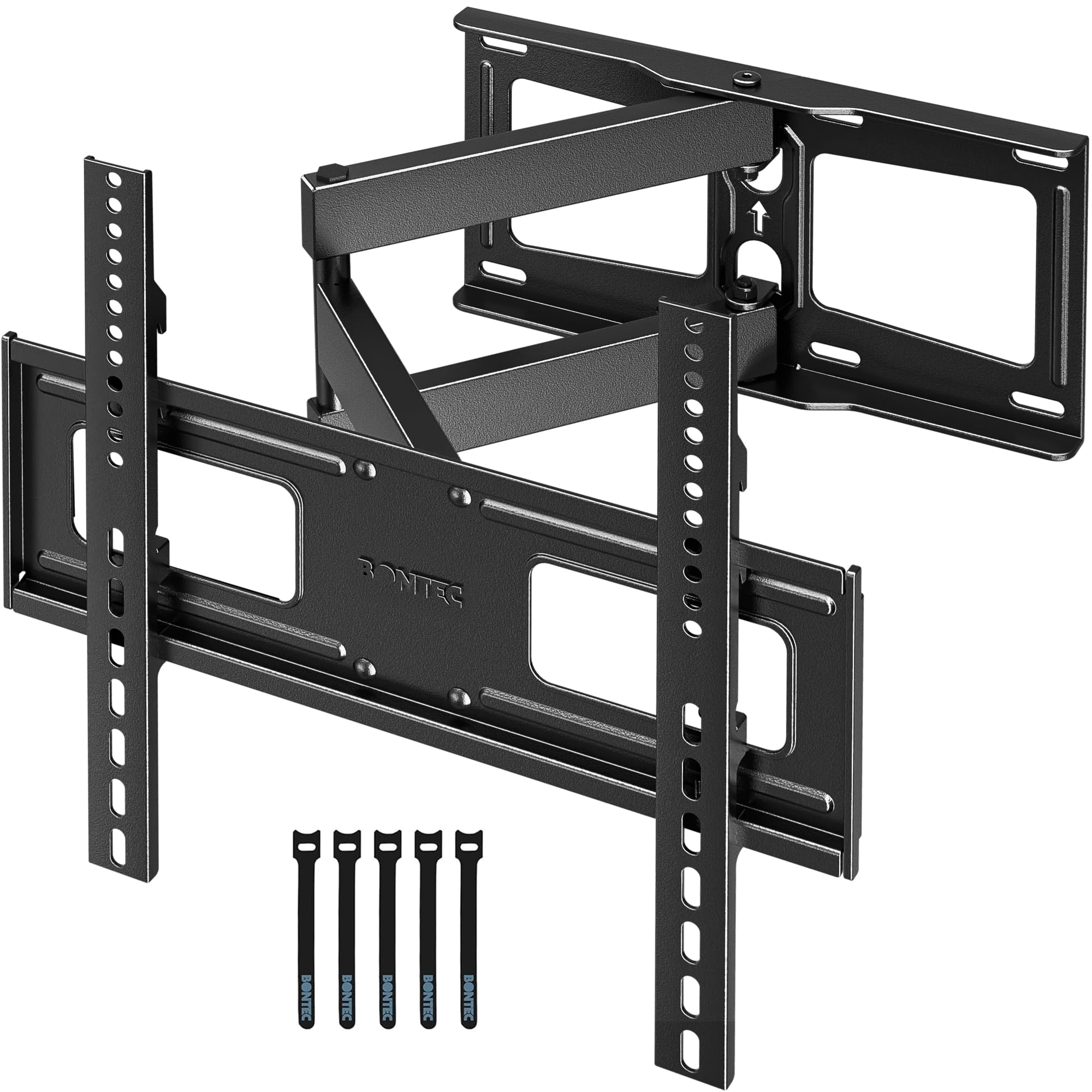BONTEC Supporto TV Parete 26-60 Pollici per Televisione LED/LCD, Staffa TV con Girevole, Inclinazione, Rotazione ed Estensione da 80 a 500mm fino a 40kg, Max VESA 400x400 con Livella a Bolla