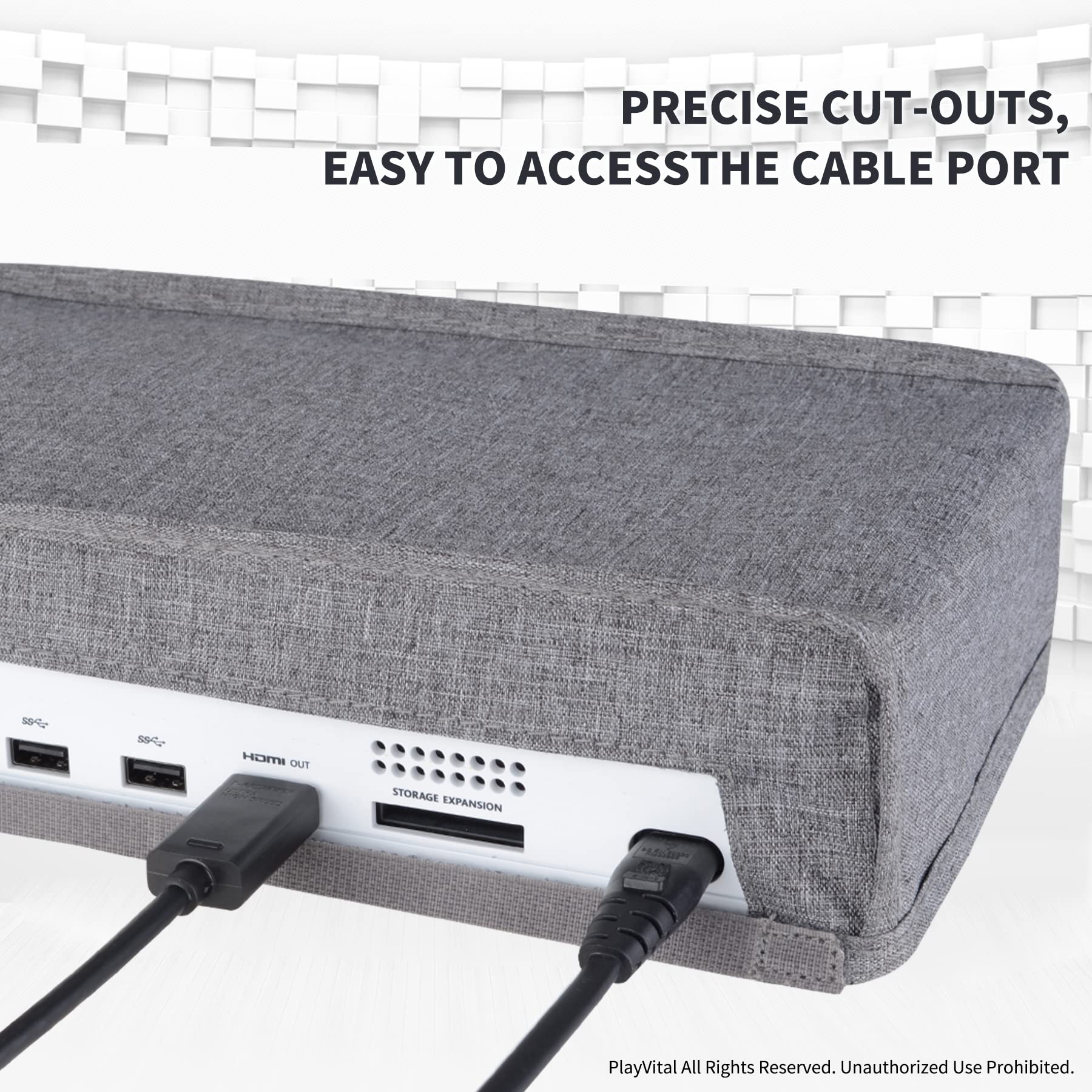 PlayVital Housse de protection anti-poussière en nylon gris pour console Xbox Series S, doublure douce et soignée, protection anti-poussière et anti-rayures pour console Xbox Series S