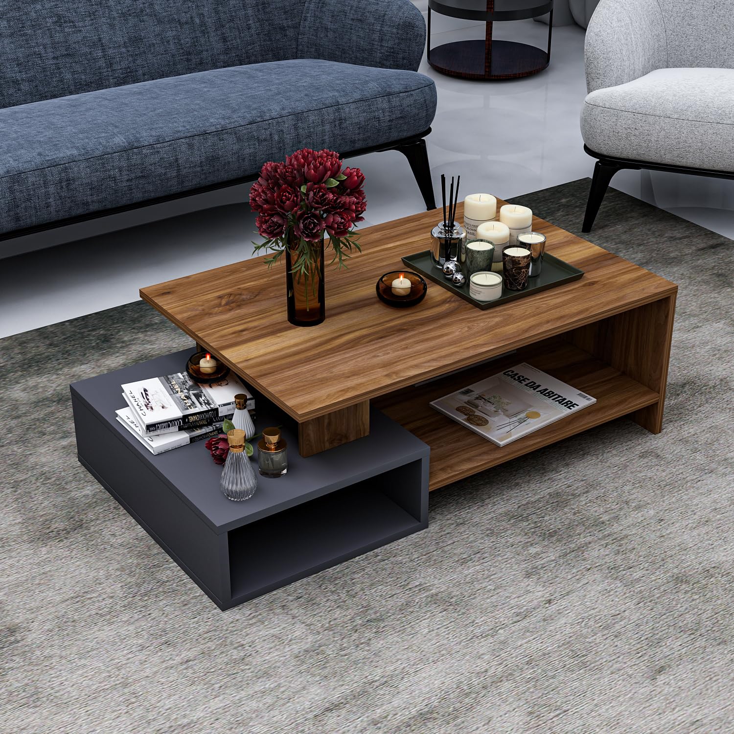 Tavolino Da Salotto Moderno,Tavolino Caffè,Tavolino Consolle Rovere Sonoma 102x55x45cm Legno Multistrato Bn34757 77463961