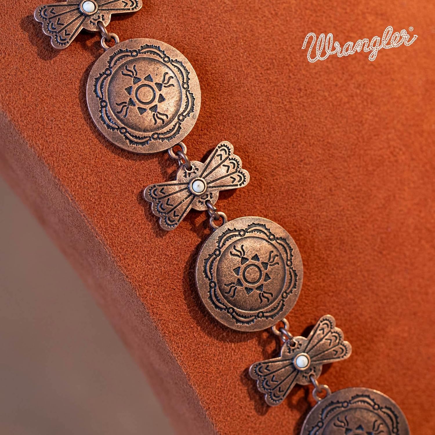 Montana West Wrangler 3 Pieces Jewelry Set for Women Western Cowgirl Necklace Earring Set.