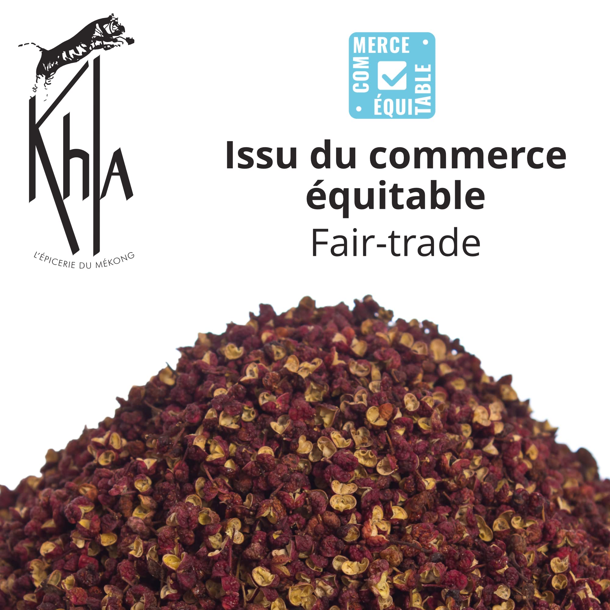 Khla - Pepe rosso di Sichuan - Bustina di grani di pepe 500g - Ingredienti Alimenti raffinati - Bacche rosse di Sichuan - Direttamente dal produttore - Spezia asiatica - Origine Cina
