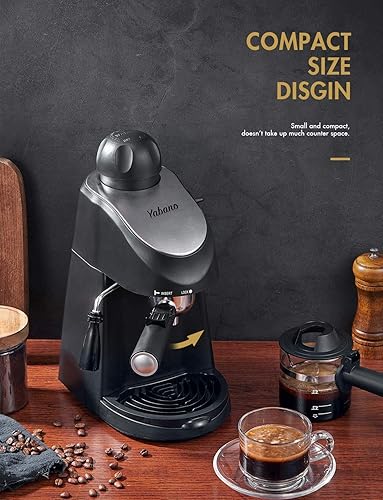 Miniatura 9 de Yabano Máquina de café espresso, cafetera espresso de 3.5 bar, máquina de café expreso y capuchino con espumador de leche, cafetera espresso con