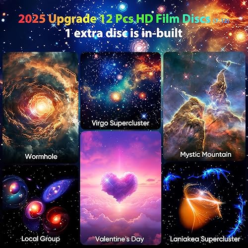 Miniatura 4 de Proyector Galaxy para dormitorio versión Pro, proyector de estrella de disco de película mejorado para niños, proyector de planetario 12 en 1,