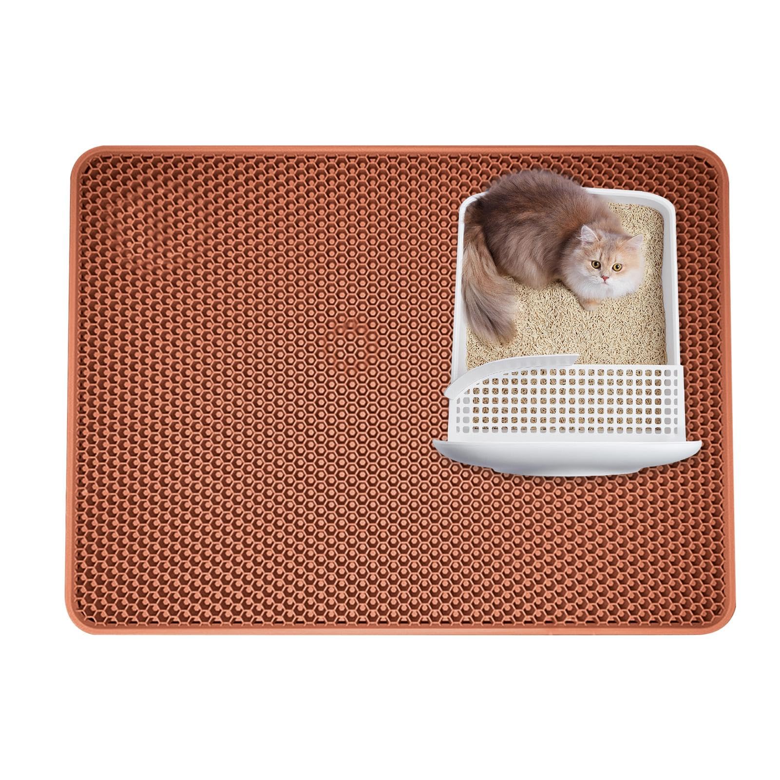Tapis attrape-litière pour chat - Tapis de litière pour chat | Double couche - Tapis de litière pour chat et attrape-tapis - Tapis de litière imperméable et lavable - Tapis de récupération
