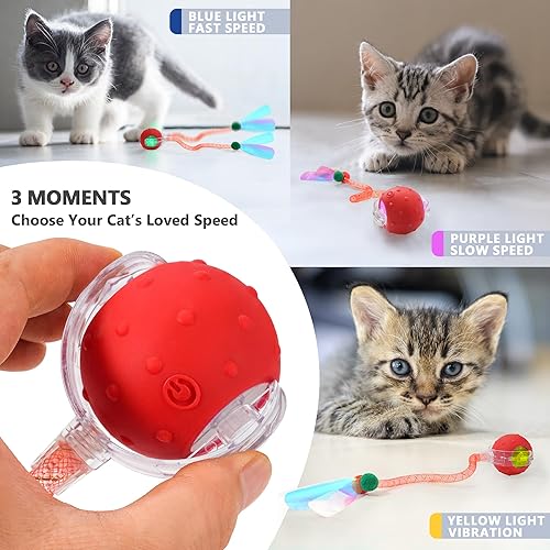 Miniatura 4 de Juguetes interactivos para gatos de interior aburridos, juguetes para gatos que cantan y activan el movimiento, regalo divertido para gatos con 2