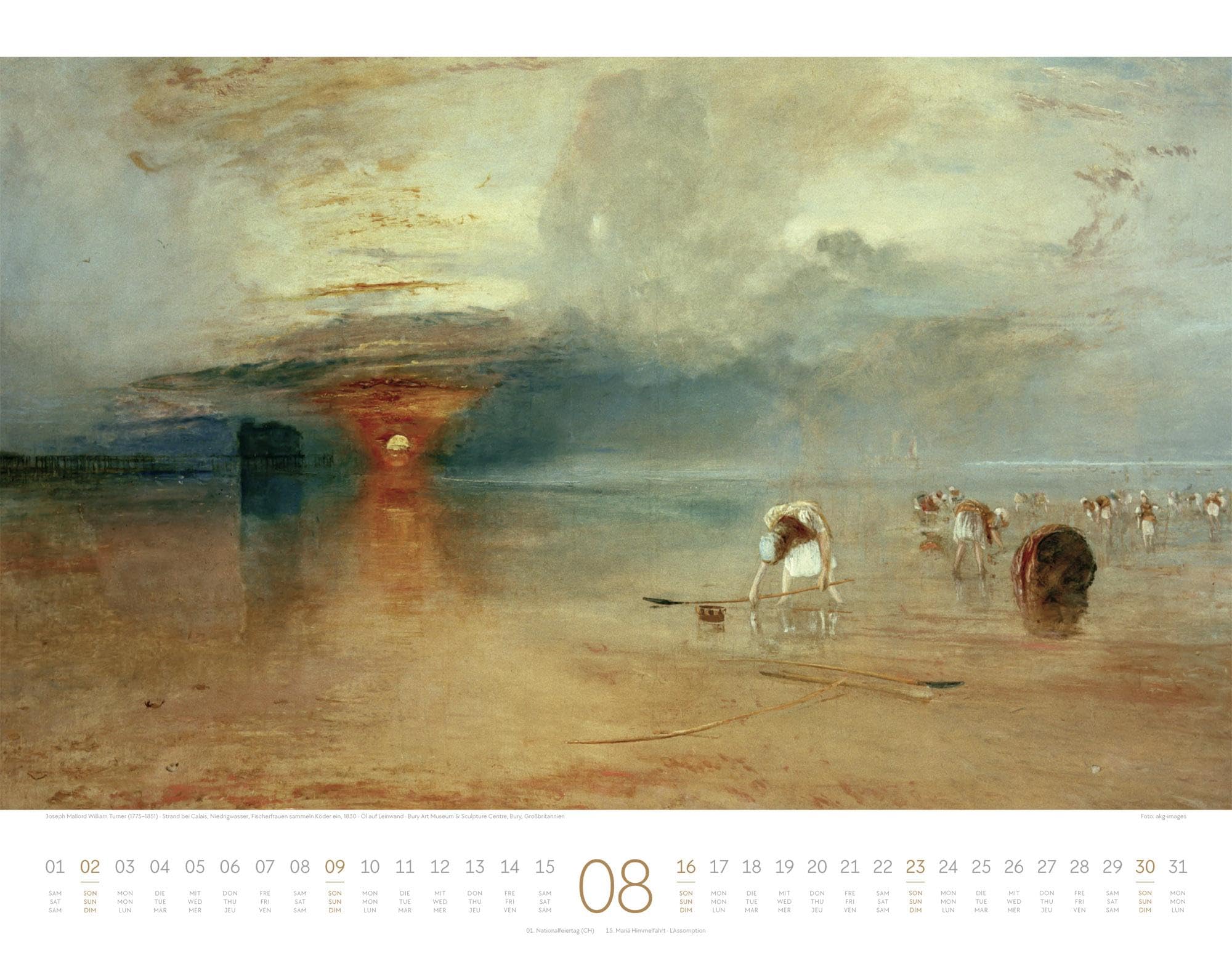 Kunstwerk Meer Kalender 2026 | Stilsicherer Kunst-Kalender im großen Querformat (54x42 cm) | Impressionismus & Expressionismus | Landschaft & Natur