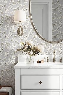 17.3" x 78.7" Floral Peel and Stick Wallpaper Removable Wallpaper Peel and Stick for Bedroom Cabinets and Kitchen Countertop Thicken