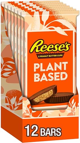 REESE'S Plant Based Oat Chocolate Confection Peanut Butter Cups, Candy Packs, 1.