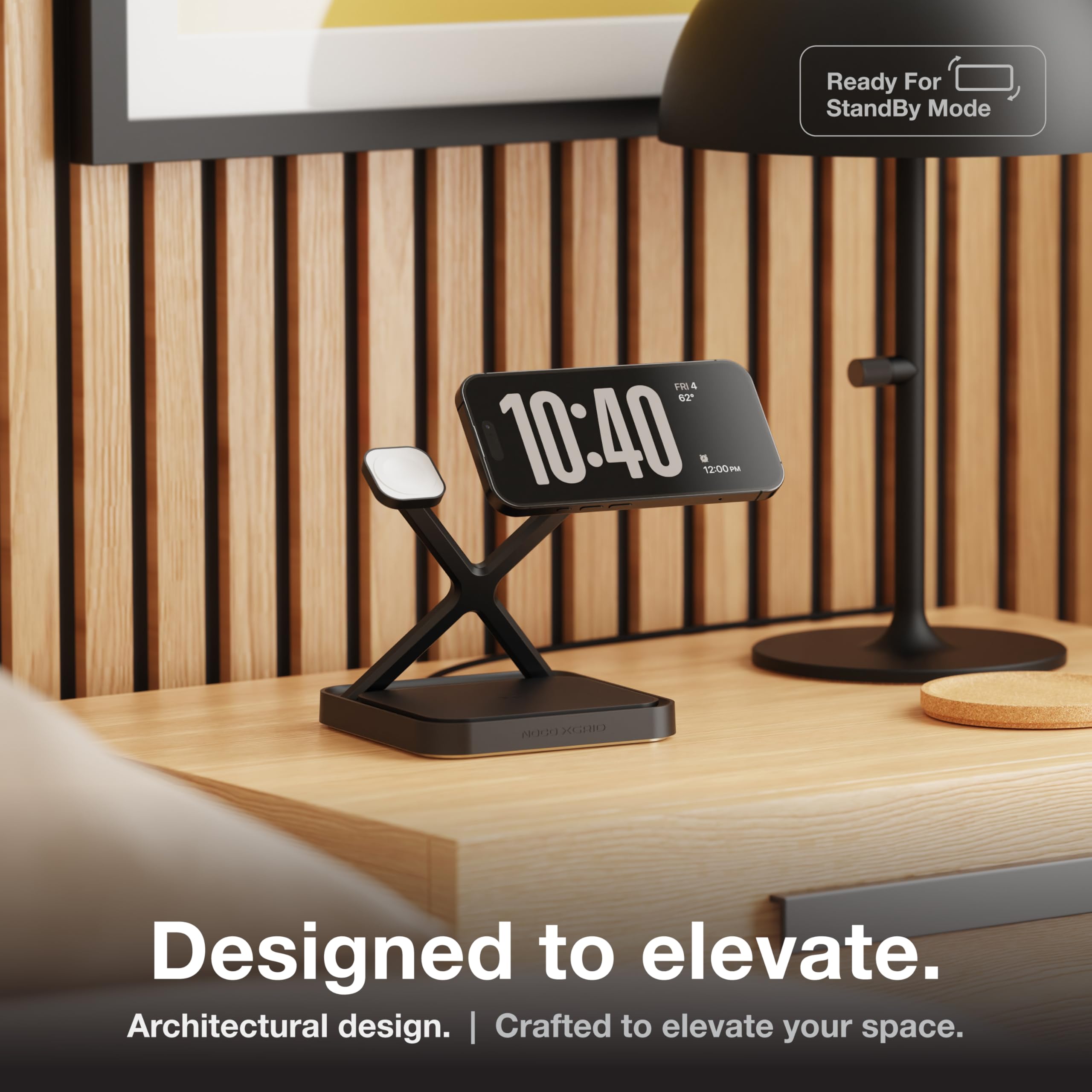 NOCO XGrid XDS3: 3‑in‑1 Wireless Lade‑Dock – Ladestation für iPhone, Apple Watch & AirPods – MagSafe‑kompatibel, Qi2 Zertifiziert – Inklusive 45 W USB‑C Netzteil & 2 m USB‑C Kabel