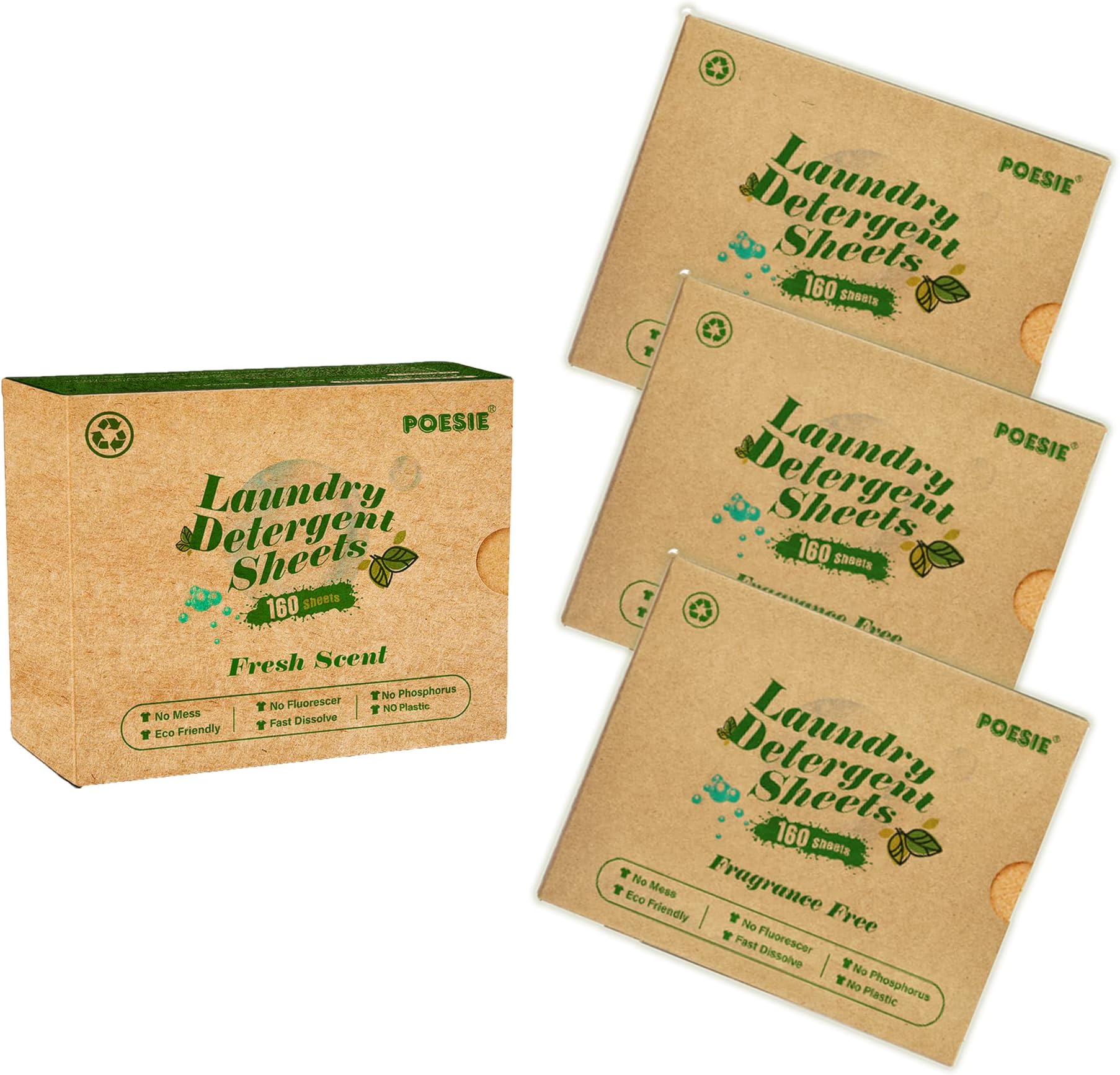 Poesie Laundry Detergent Sheet 640 Sheets Set EcoFriendly