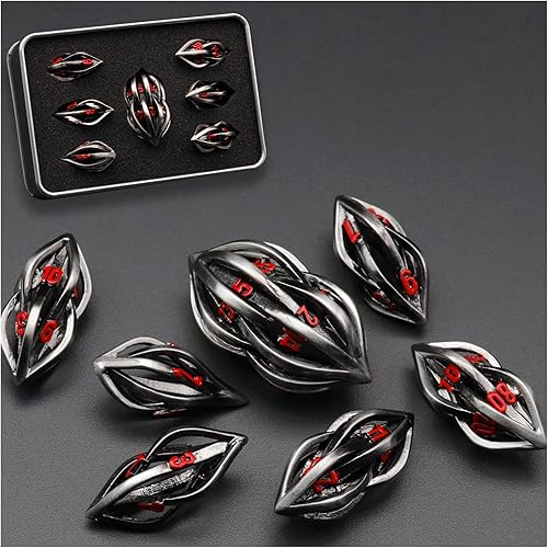 DND - Juego de dados de Dungeons and Dragons, D&D, 7 unidades por juego, juego de dados poliédricos ZHOORQI para juegos de rol, Pathfinder, juego de