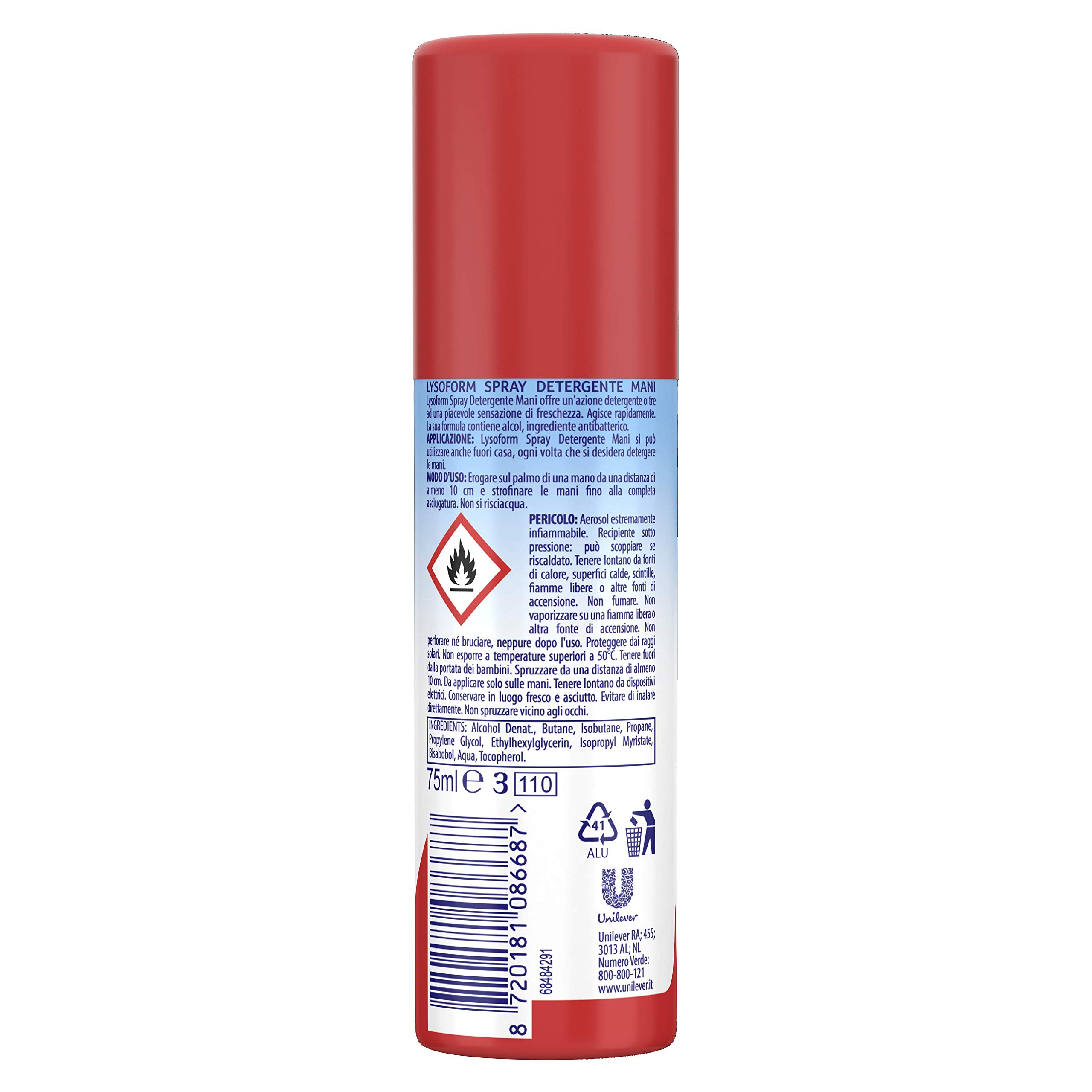 Lysoform On the Go - Spray limpiador de manos desinfectante, paquete ahorro de 12 unidades