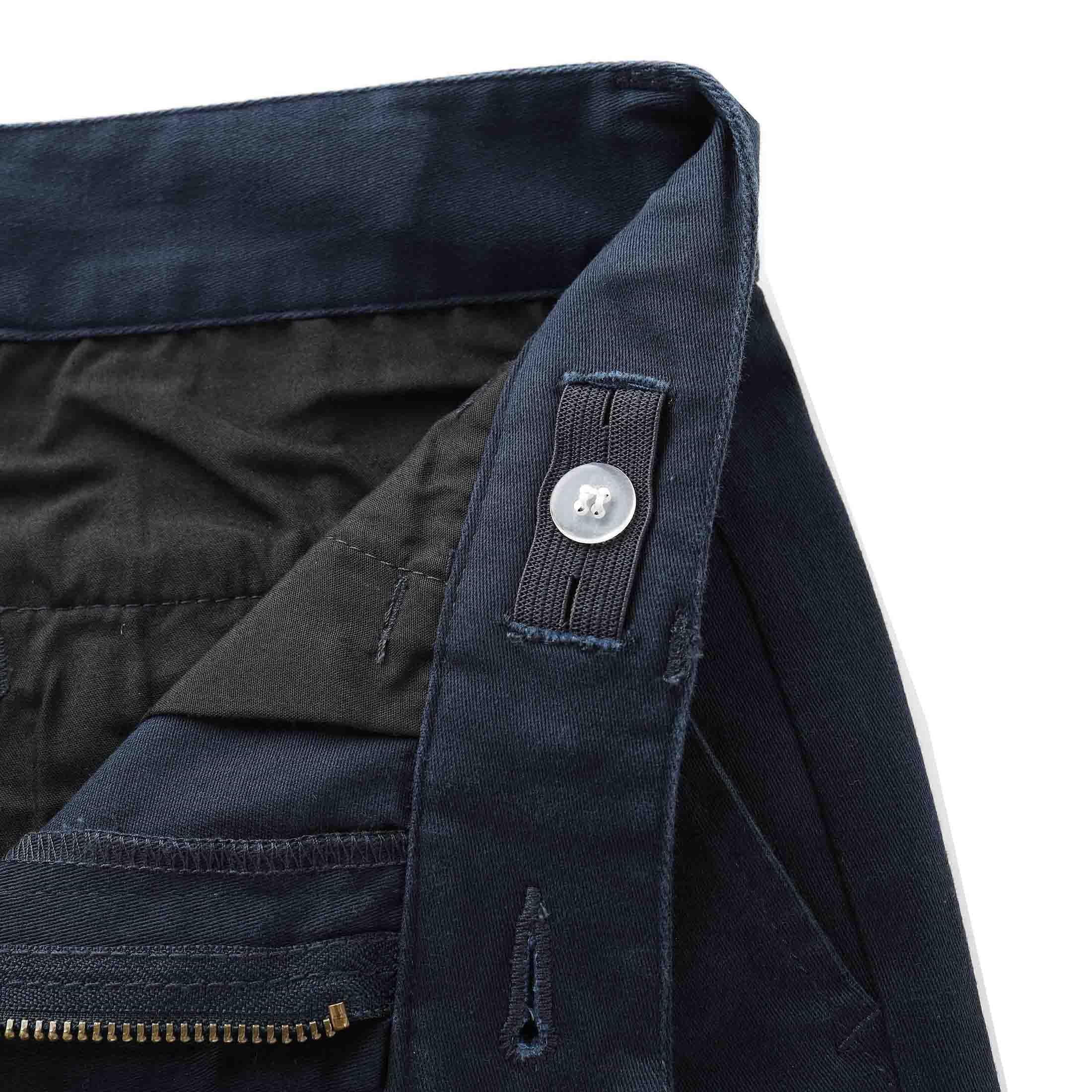 Bienzoe Pantalones de uniforme escolar de algodón elástico con cintura ajustable para niña - azul - 6X